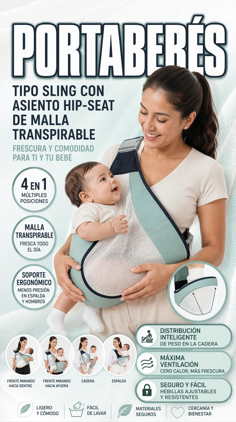 Cargador Malla De Bebe Ajustable