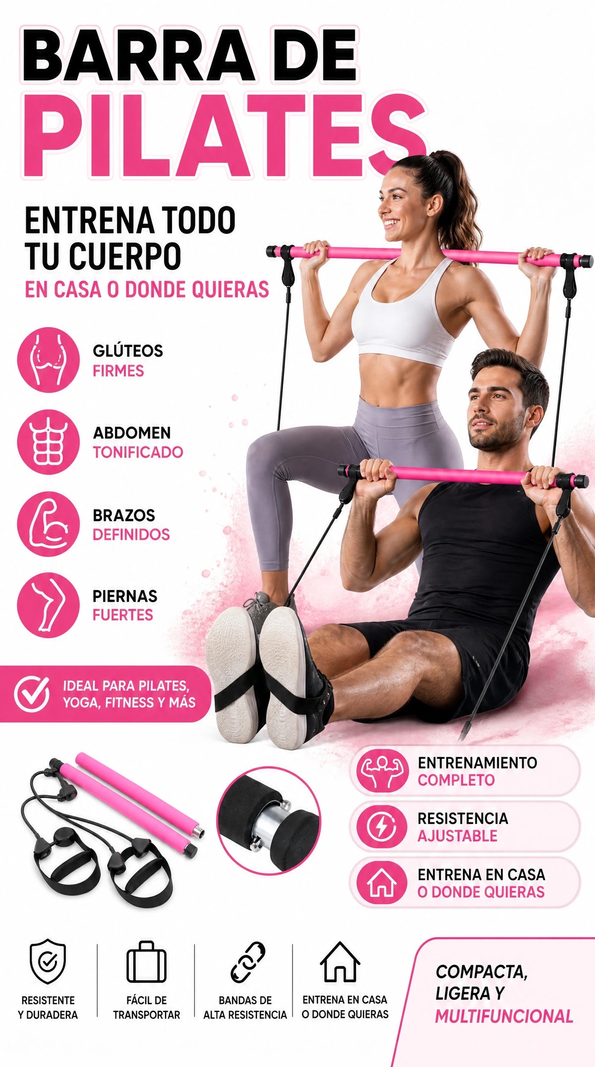 Barra de pilates en casa