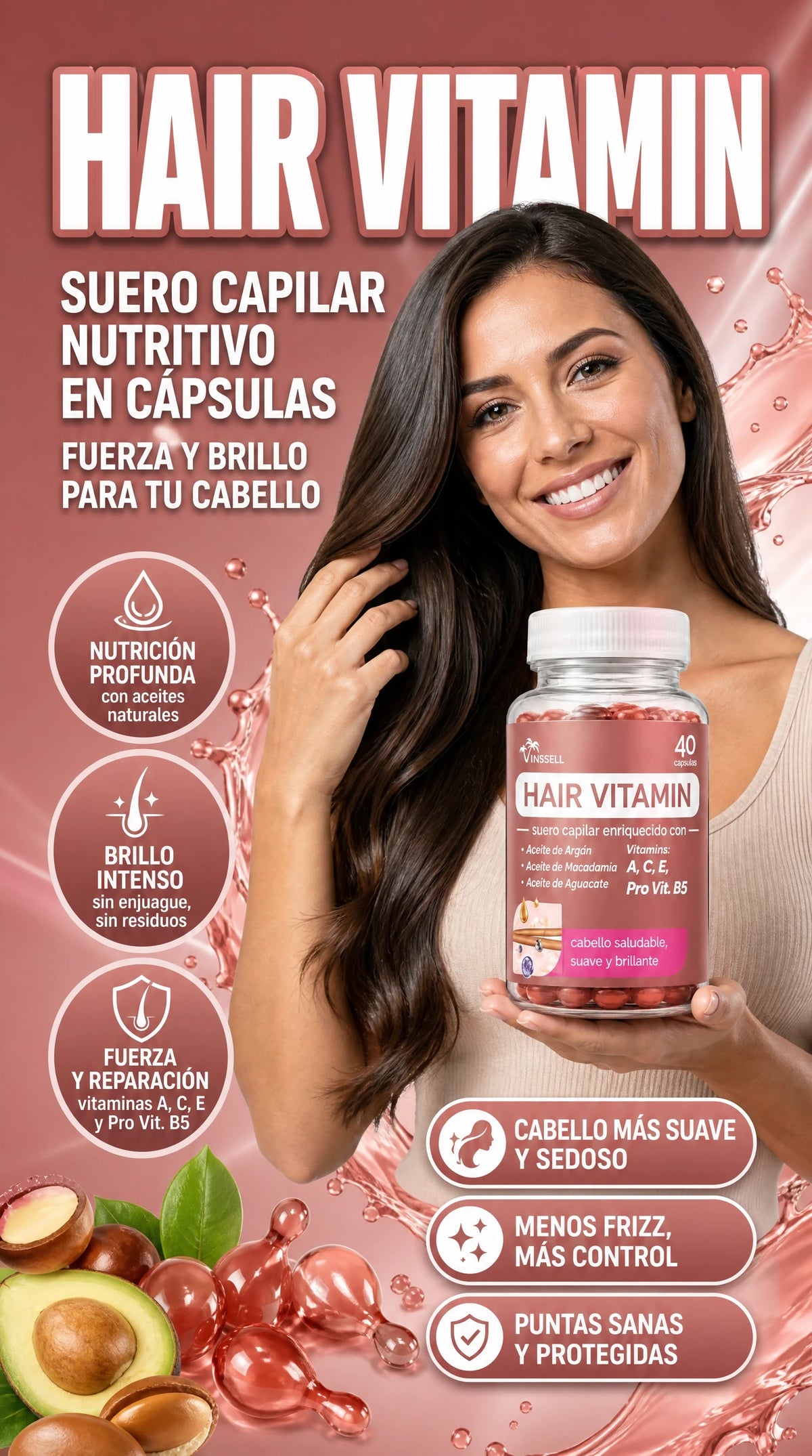 Hair vitamins( Alisador y recupera el cabello dañado)
