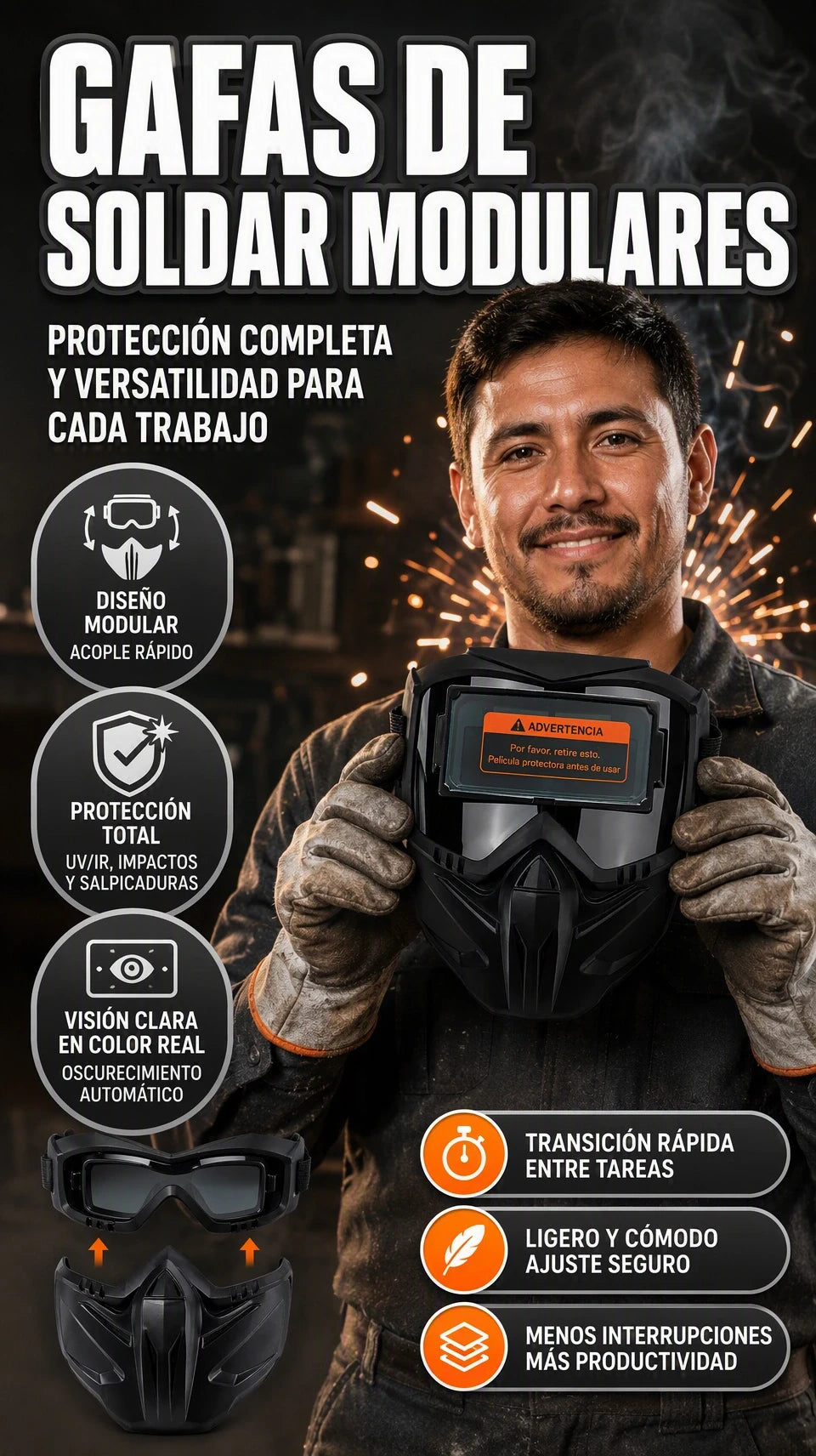 Mascara para soldar pro
