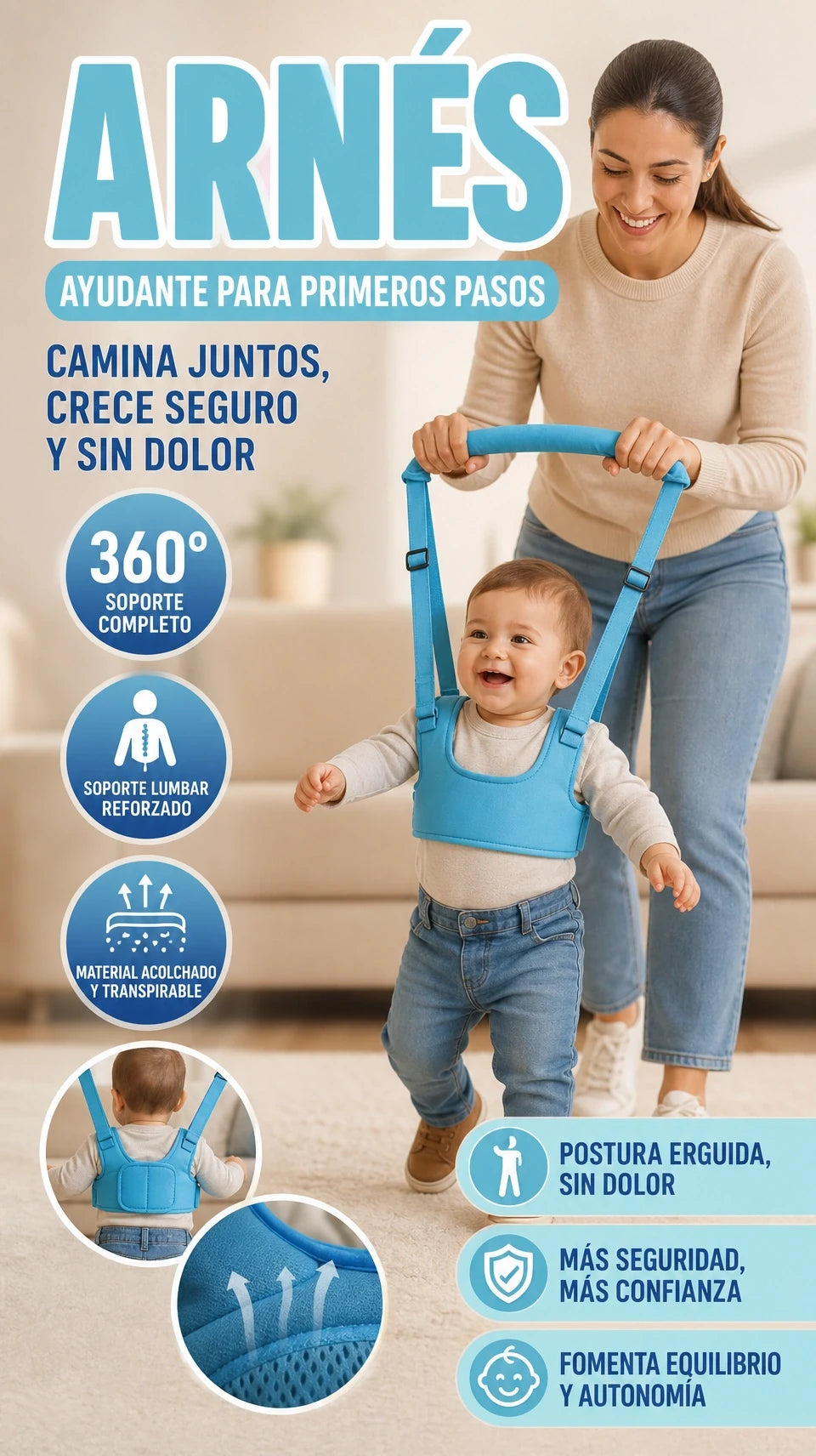 Arnes para bebe aprende a caminar